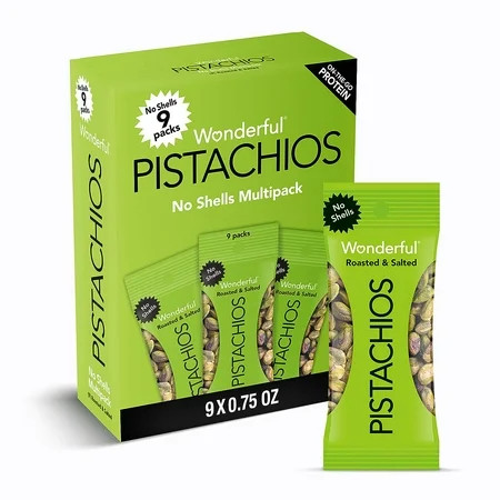 Wonderful Pistachios No Shells Roasted & Salted, 0.75 oz (Pack of 9) | Walmart (US)