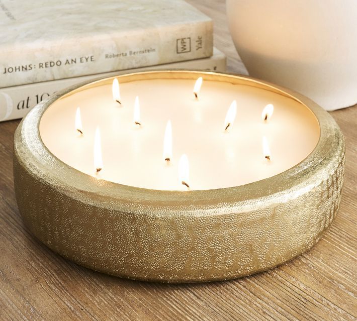 Mindfulness Brass Scented Candle - Oliban & White Amber | Pottery Barn (US)