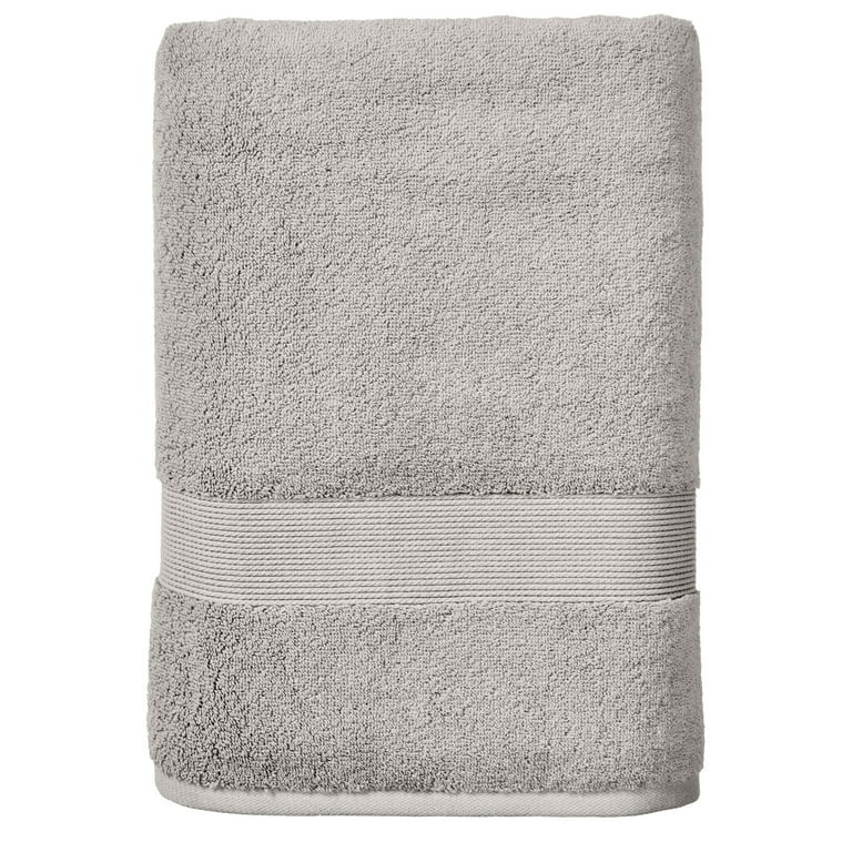 Better Homes & Gardens Signature Soft Solid Cotton Bath Towel, Soft Silver | Walmart (US)