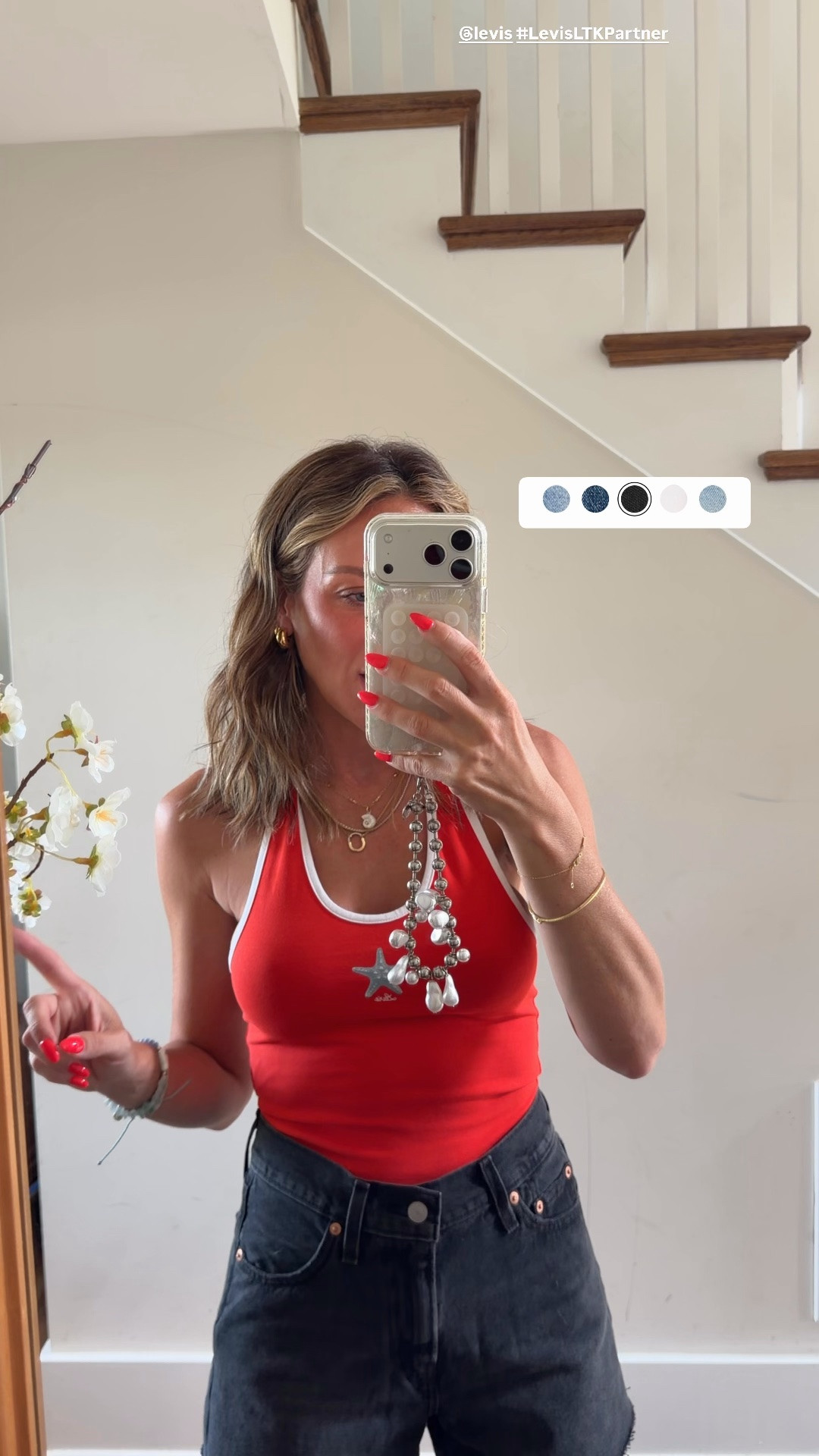 The BEST @levis cutoff Jean shorts on repeat all summer!! I go up a full size! You could even do 2 if you wanted extra room #LevisLTKPartner in xs top!

#LTKSaleAlert #LTKootd #LTKdayinmylife