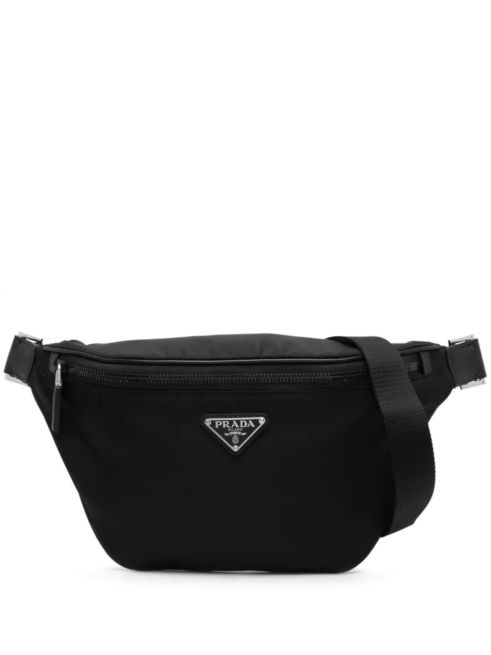 Prada Re-Nylon and Saffiano leather belt bag - Black | Farfetch Global