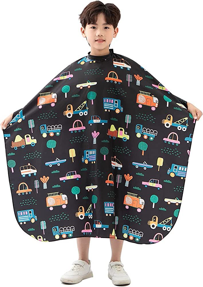 Kids Hair Cutting Cape, Cute Cars Pattern, Barber Haircut Cape Cover for Children, Baby, Toddler,... | Amazon (US)