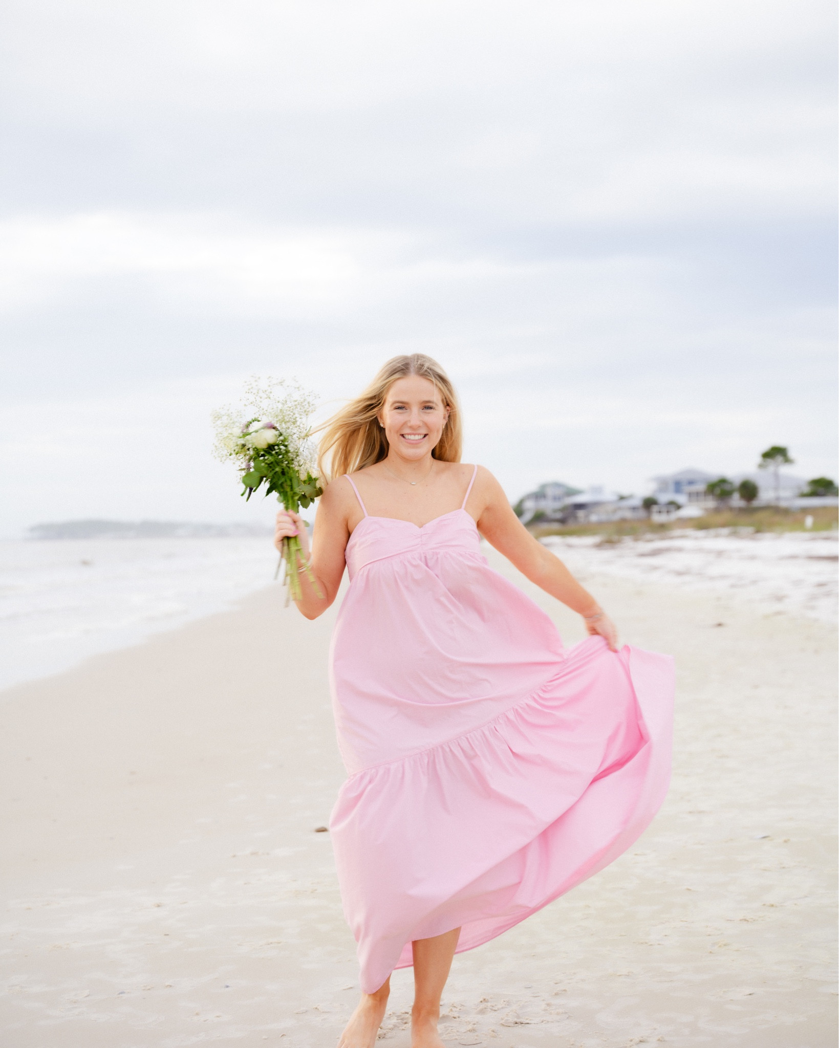 Perfect pastel pink maxi dress!