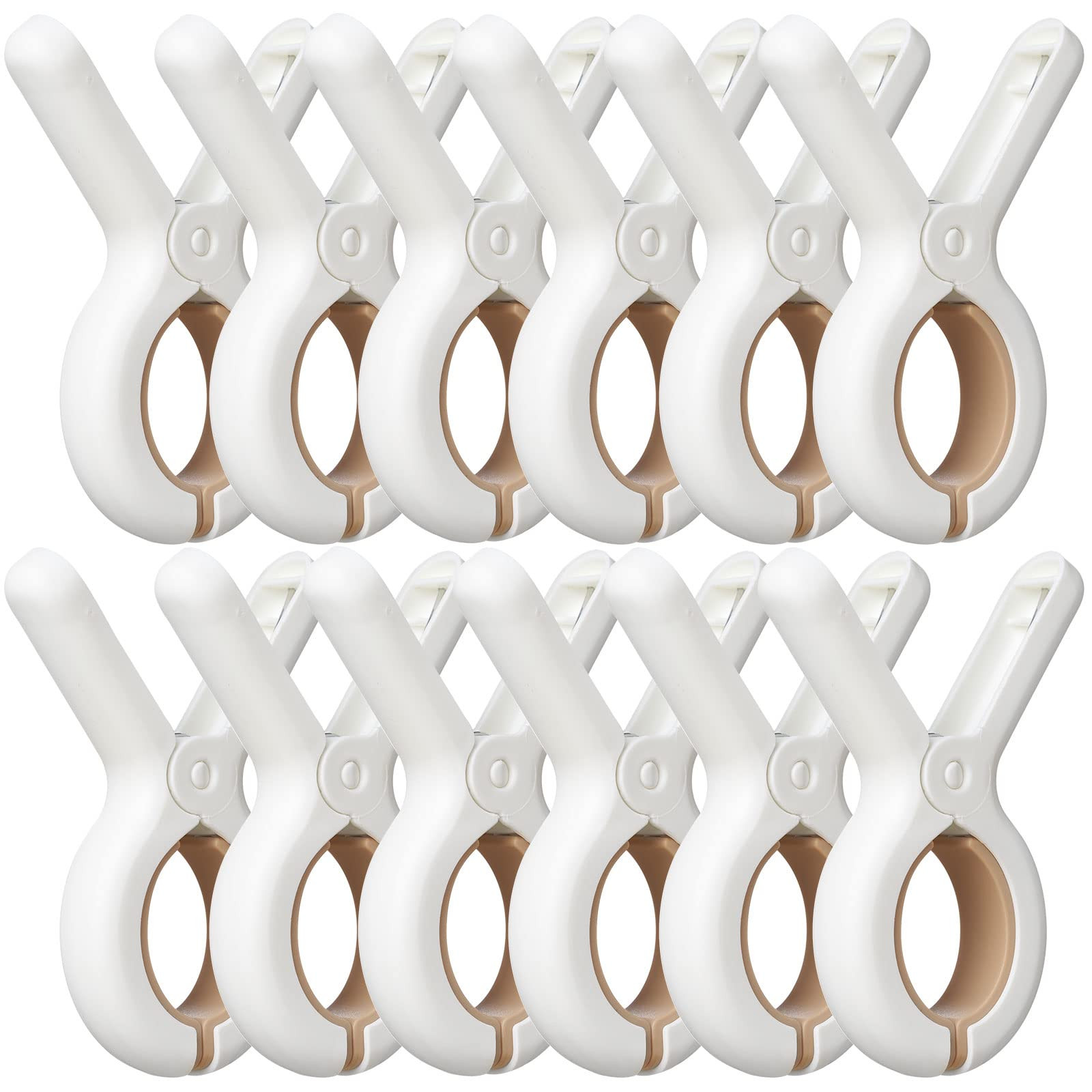 12 Pack Plastic Clothes Pins with Strong Anti-Rust Springs,Heavy Duty Beach Towel Clips,Laundry Clot | Amazon (US)