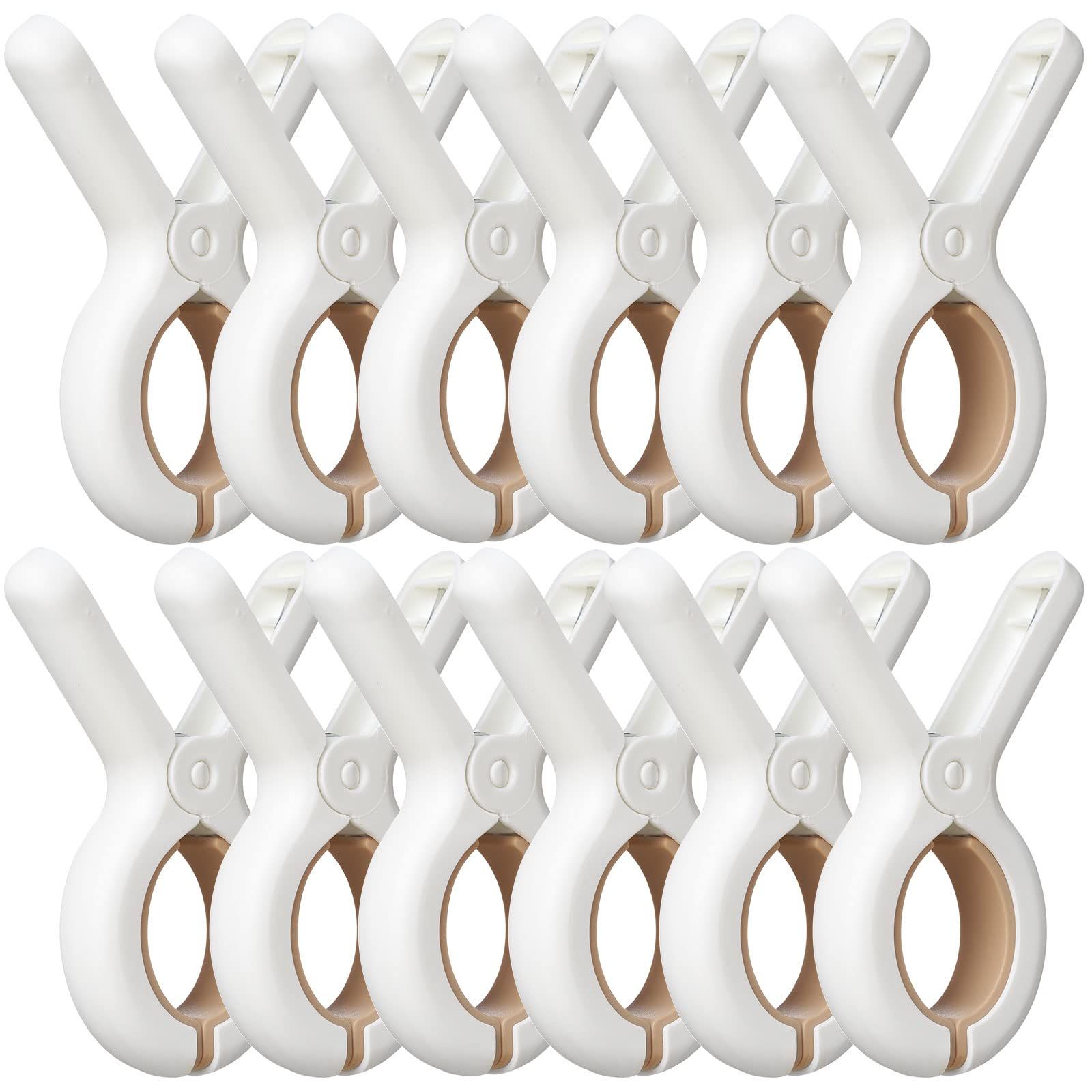 12 Pack Plastic Clothes Pins with Strong Anti-Rust Springs,Heavy Duty Beach Towel Clips,Laundry Clot | Amazon (US)