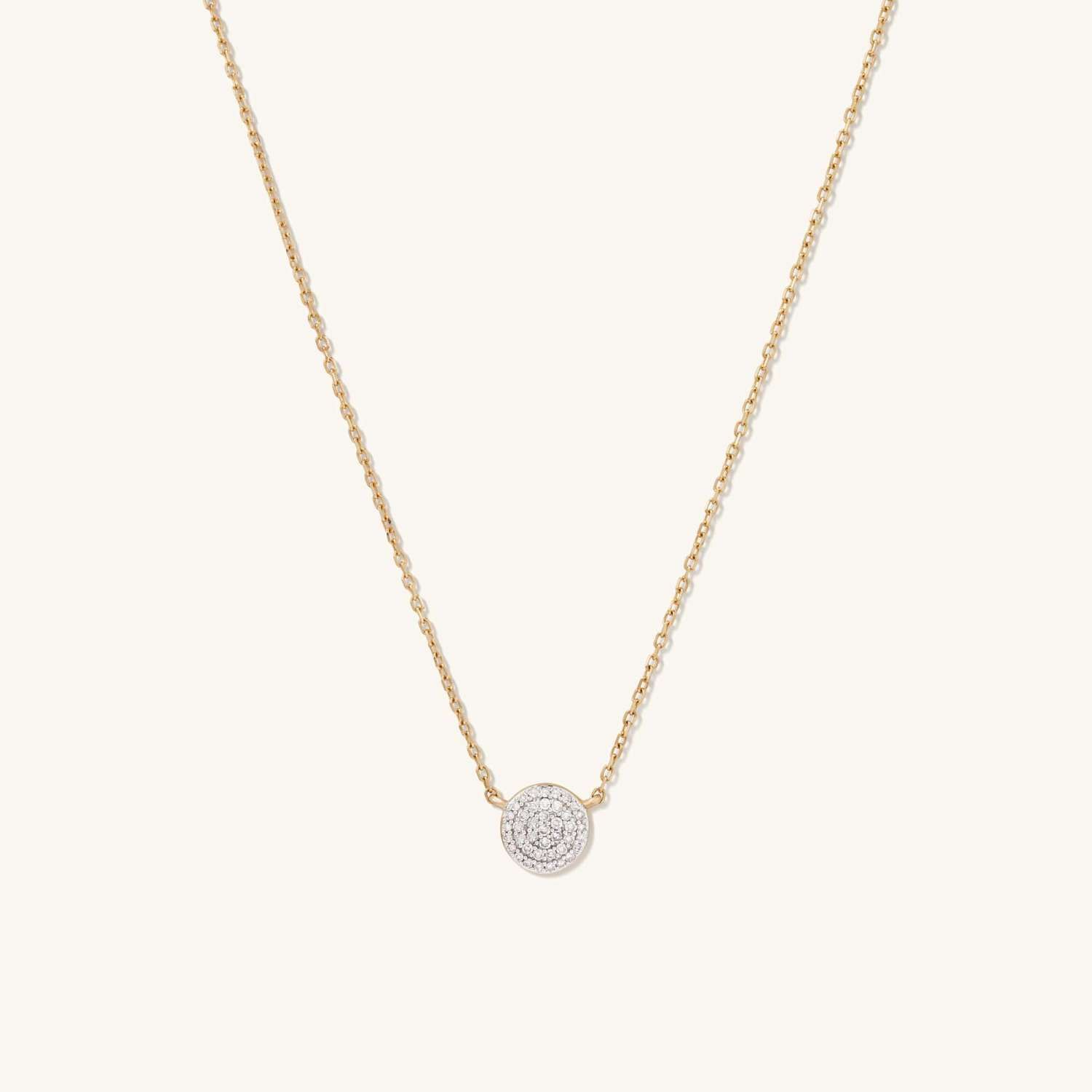 Large Pavé Diamond Round Necklace | Mejuri (Global)