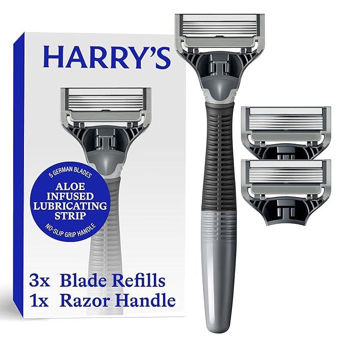 Harry's Original Shaving Kit for Men - Razor Handle and 3 Razor Blade Refill Cartridges - German ... | Amazon (US)