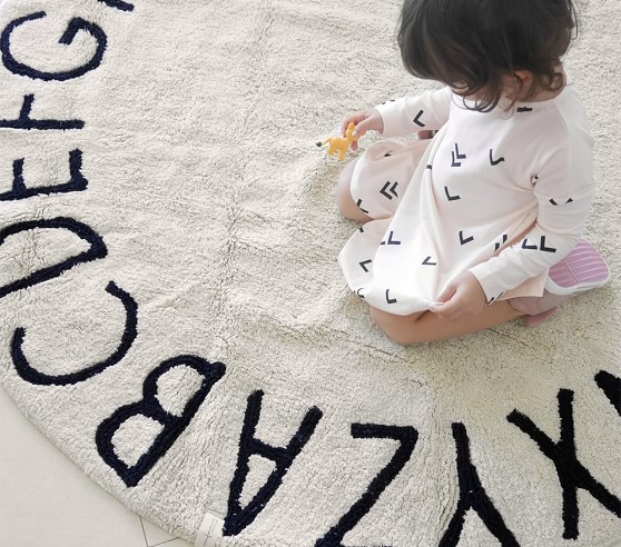 Lorena Canals Machine Washable ABC Round Rug | Pottery Barn Kids