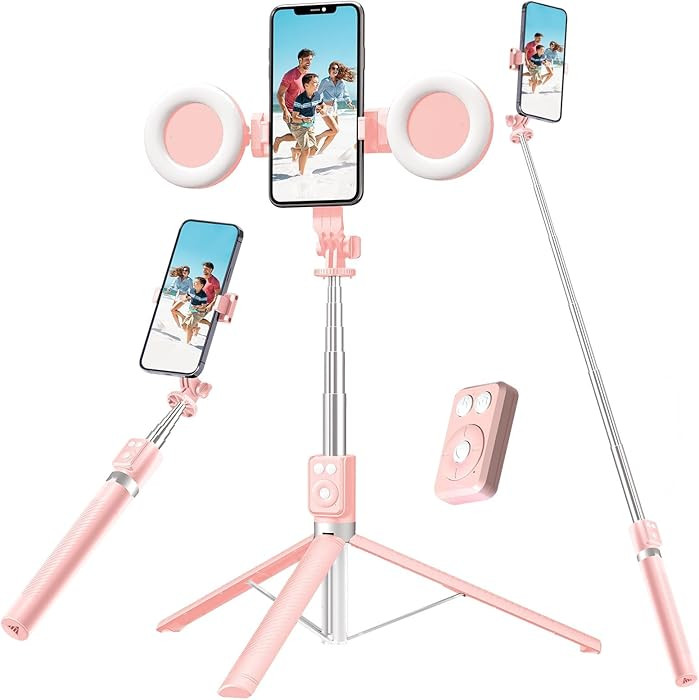 Selfie Stick Tripod with Fill Light, Phone Selfie Stick,Durable Stainless Steel Design,Bluetooth ... | Amazon (US)