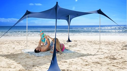 SUN NINJA Beach Tent Sun Shelter, Beach Shade Canopy with UPF50+ Protection | Amazon (US)