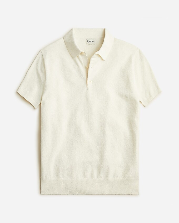 Organic cotton-blend bouclé short-sleeve sweater-polo | J. Crew US
