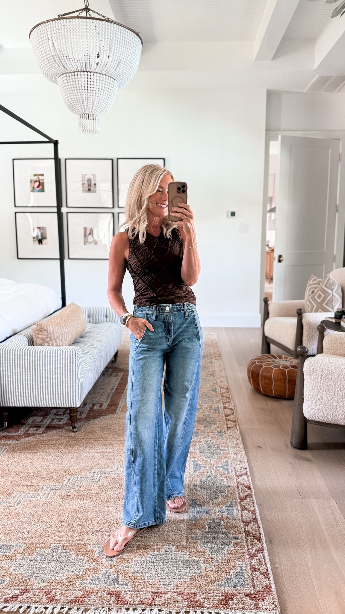 These trouser-style jeans are so good! Paired with this fitted brown top, this #ootd is already a fave. 
Top: xs
Jeans: 25

#LTKOver40 #LTKSeasonal #LTKgrwm