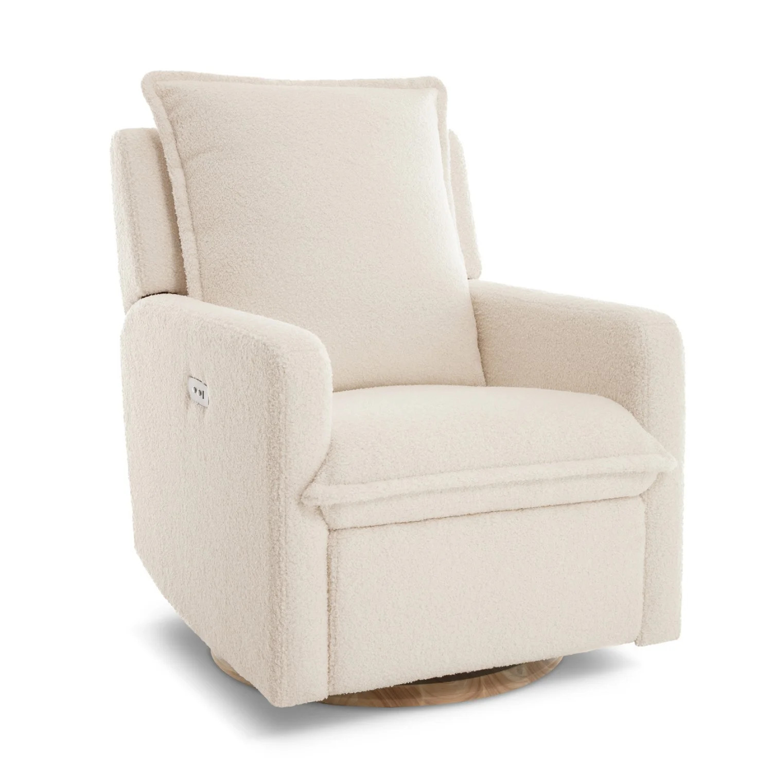 Valencia Milo Fabric Swivel Recliner Chair | Luxurious Sheepskin-Finish Fabric, Swivel, Glide, an... | Walmart (CA)
