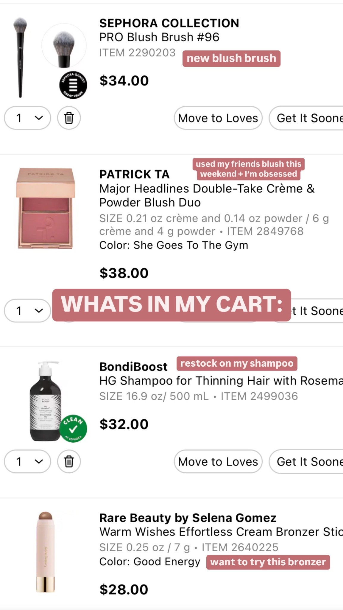 What’s in my cart for the Sephora sale! 

#LTKFindsUnder50 #LTKBeauty #LTKSaleAlert