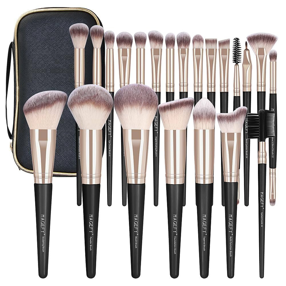 MAGEFY Makeup Brushes, 22 Pcs Professional Premium Synthetic Makeup Brush Set with Case, Foundati... | Amazon (US)