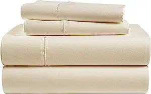 LANE LINEN Luxury 100% Egyptian Cotton Bed Sheets - 1000 Thread Count 4-Piece Ivory King Set Bedd... | Amazon (US)