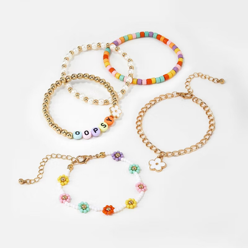 Girls' 5pk Mixed 'OOPSY' Daisy Mixed Bracelet Set - art class™ | Target