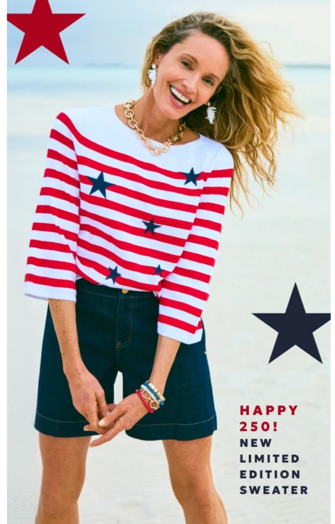 Flaunt the stars and stripes with this classic Americana intarsia sweater. Lightweight and eye-catching, this lightweight sweater is made with 3/4 flare sleeves featuring a jacquard stitch.
At 5’7” 132 lbs, I wear a size 0 in Chico’s unique sizing.

#LTKOver40 #LTKSeasonal #LTKgrwm