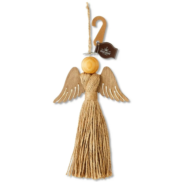 Brown Jute Angle Christmas Ornament, 7.5", by Holiday Time | Walmart (US)