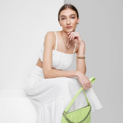 Women's Square Neck Ruched Woven Tiny Top - Wild Fable™ | Target