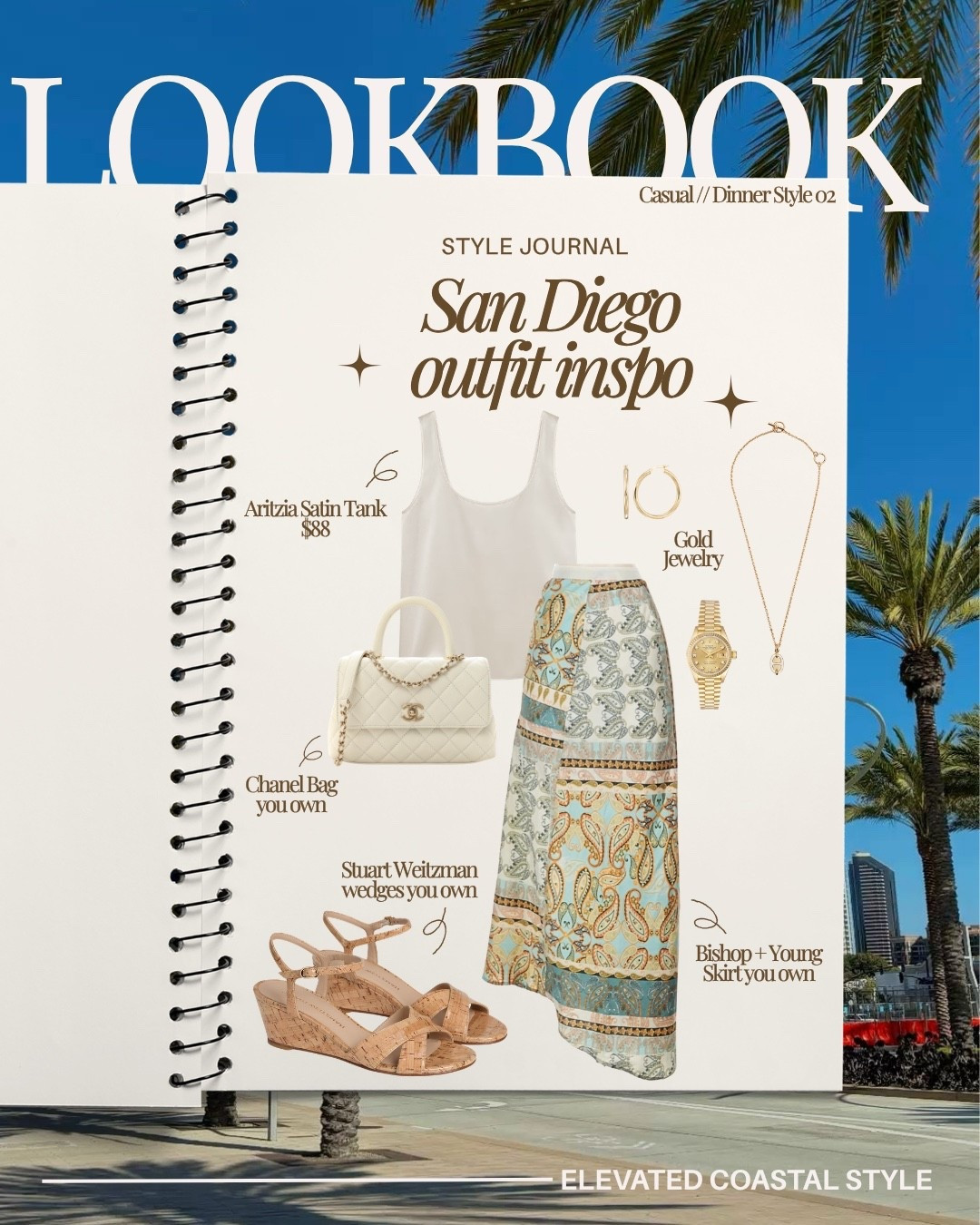 Styling Jess for San Diego 
Casual Dinner Style 02

Bishop + Young Skirt
Aritzia tank
Stuart Weitzman wedges
Chanel bag

Vacation styling, dinner outfit, skirt, travel, dinner look, dinner style, wedges, designer, satin tank, bag, Stuart weitzman

#LTKootd #LTKTravel #LTKPetite