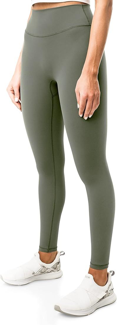 Serenity No Front Seam Leggings 25" Inseam Yoga Pants High Waisted Soft Workout Tights | Amazon (US)