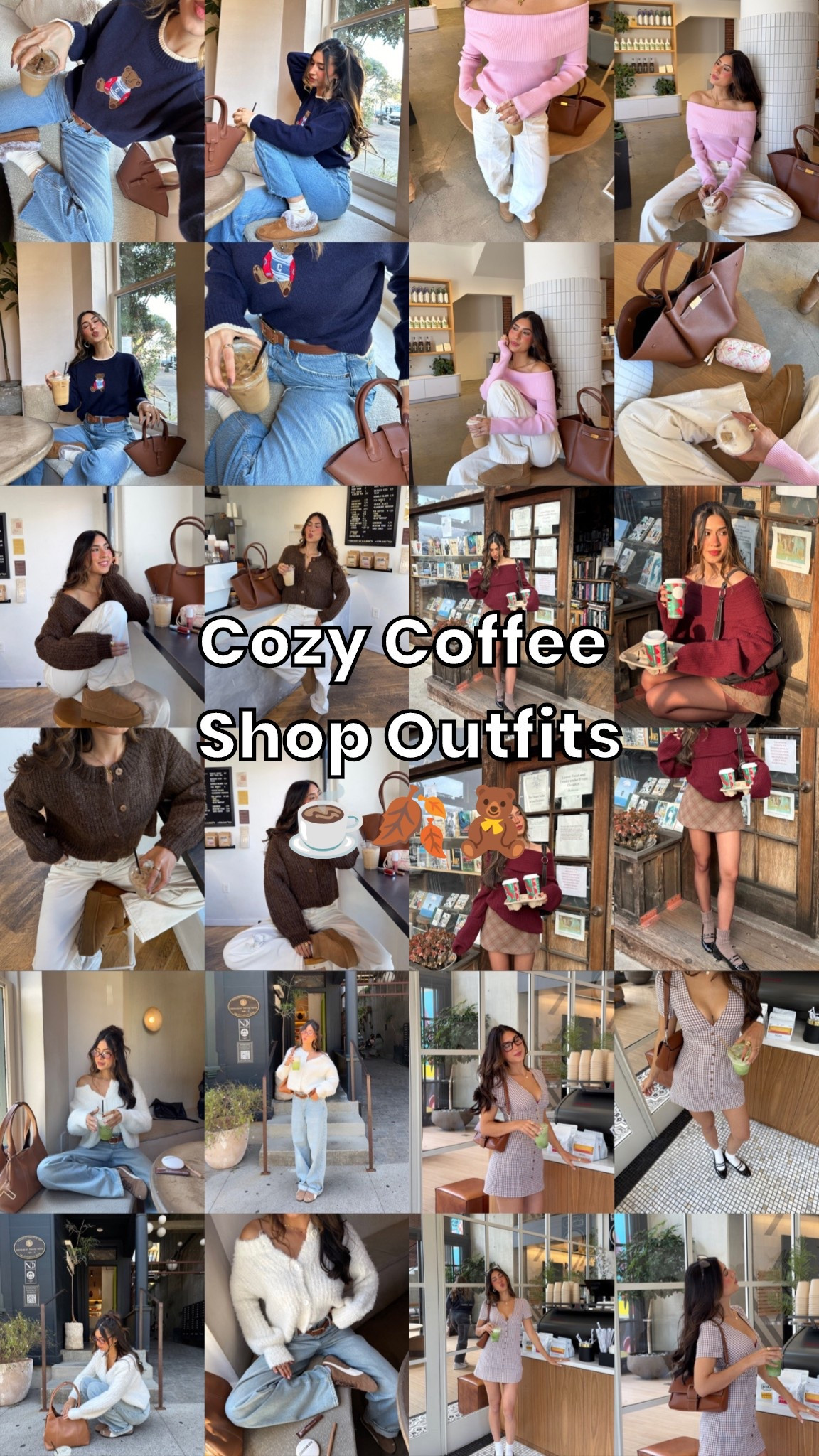 Cozy Coffee Shop Outfits 🤎☕️

Outfit ideas for your next café day. Neutrals knits cardigans and everyday staples you’ll wear all fall. Linked everything I’m wearing and similar options at different price points!

#LTKHoliday #LTKSeasonal #LTKStyleTip