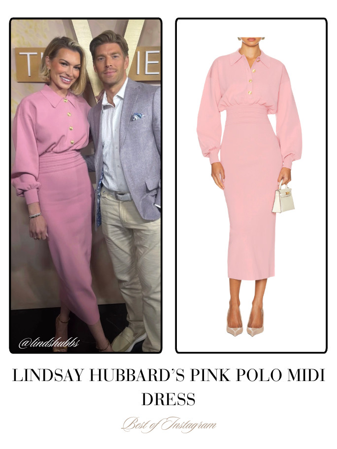 Lindsay Hubbard's Pink Polo Midi Dress 📸= @lindshubbs 

 