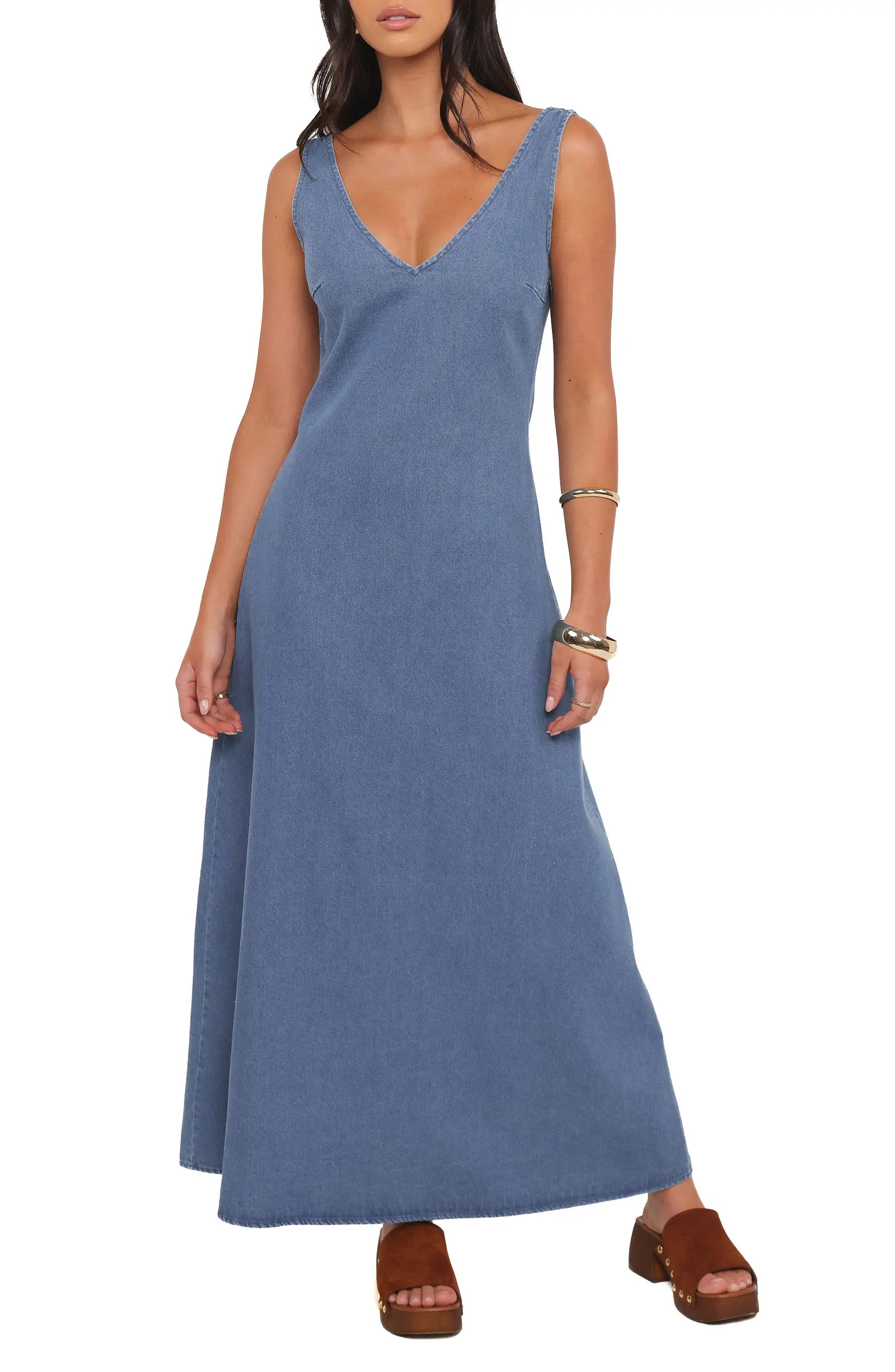Odelia Cotton Denim Maxi Dress | Nordstrom