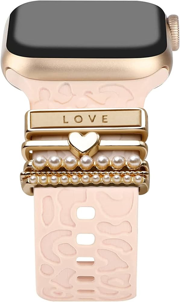 Watch Band Charms Decorative Rings Loops Compatible with Apple Watch 38/40/41mm 42/44/45mm Slide ... | Amazon (US)