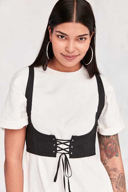 Silence + Noise Cassidy Cropped Corset Vest | Urban Outfitters US