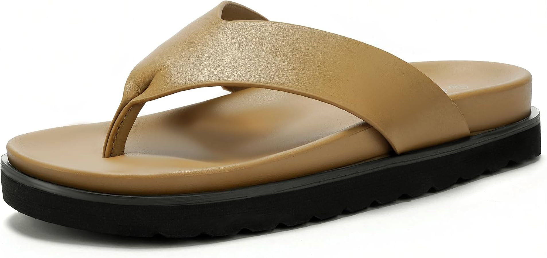 QIY Flip Flops Platform Thong Sandals for Women Open Round Toe Comfy Slip on Flats Sandals Casual... | Amazon (US)