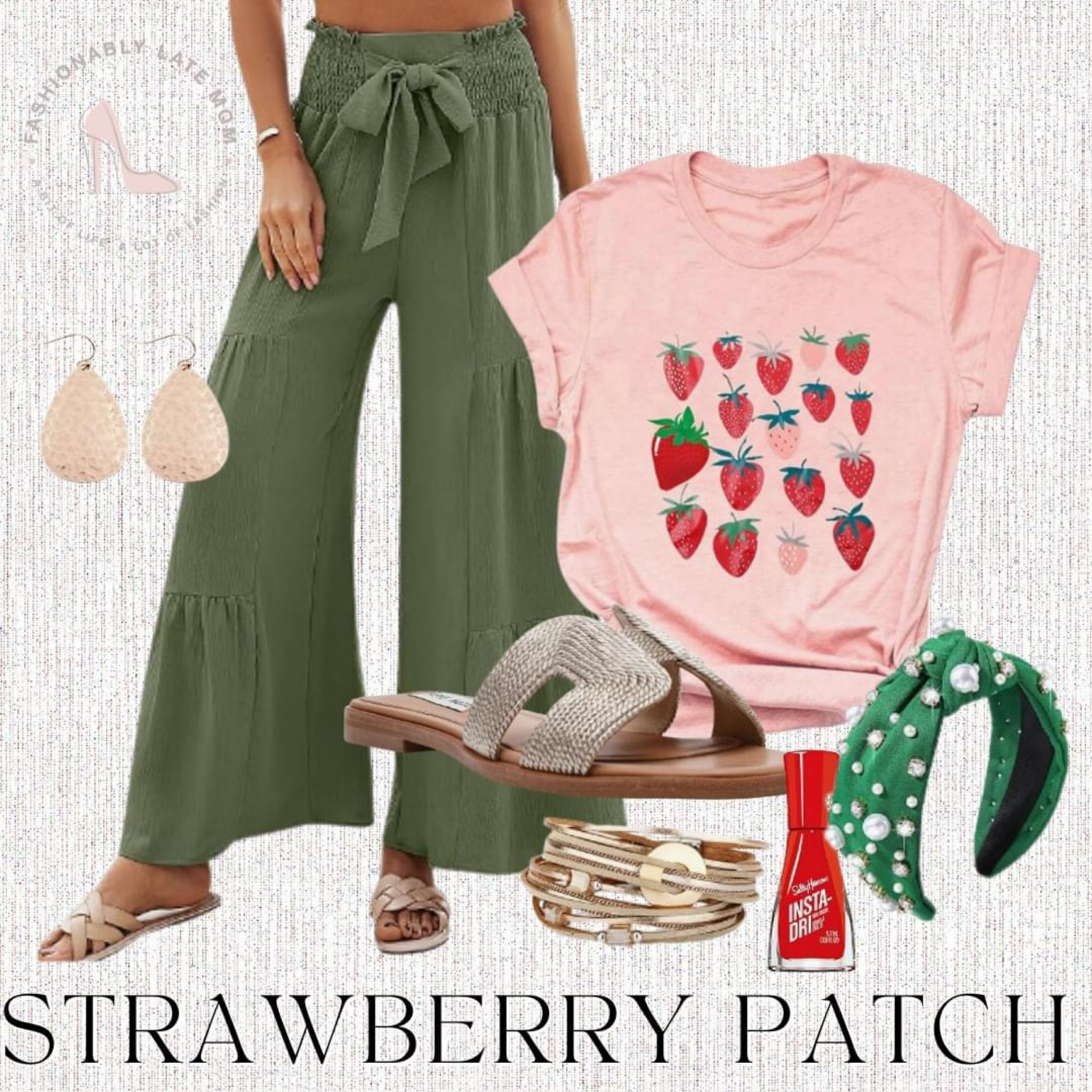 Strawberry patch outfit 
Fashionablylatemom 
Fashionably late mom 
