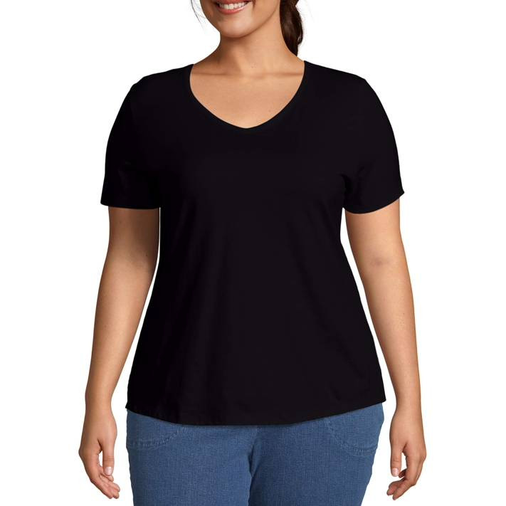 JMS by Hanes Women's Plus Size Short Sleeve V-Neck Tee | Walmart (US)