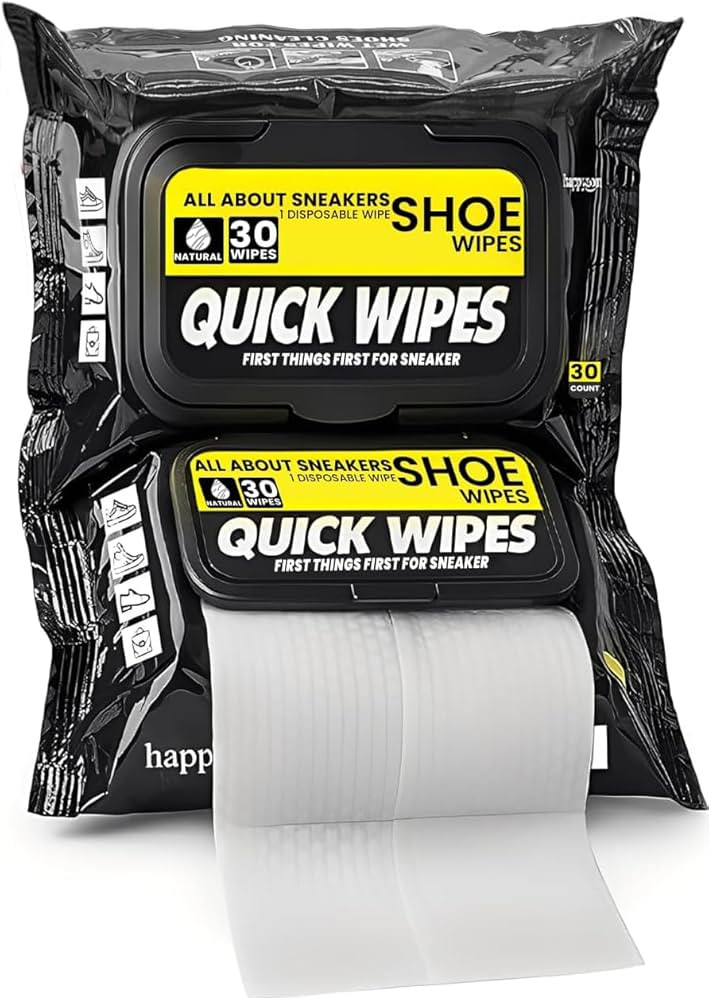 Shoe wipes Pack of 2 Total 60 Pcs Sneakers Cleaning Quick Wipes Removing Dirt and Stains with Dis... | Amazon (US)