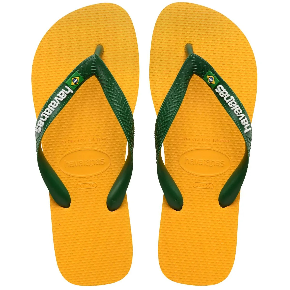 Havaianas Women's Brazil Logo Flip flops - Spring and Summer Sandals for Women - Yellow Pop, 7/8 | Walmart (US)