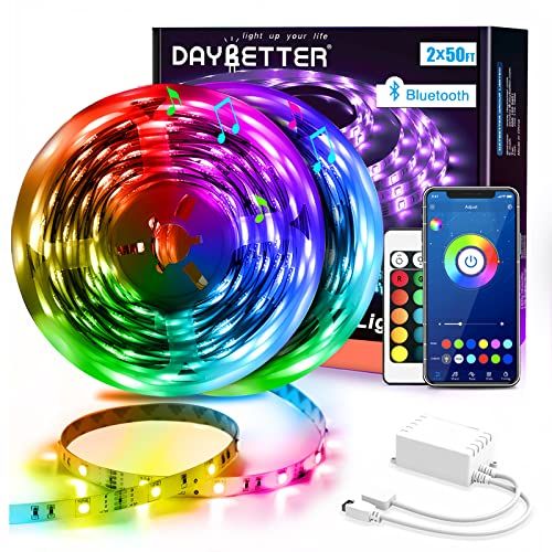DAYBETTER Led Strip Lights Smart with App Control Remote, 5050 RGB for Bedroom, Music Sync Color ... | Amazon (US)