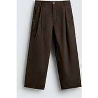 Zara - Wide-Fit-Hose Mit Zierfalten - Braun - 38 - Herren | Zara DE