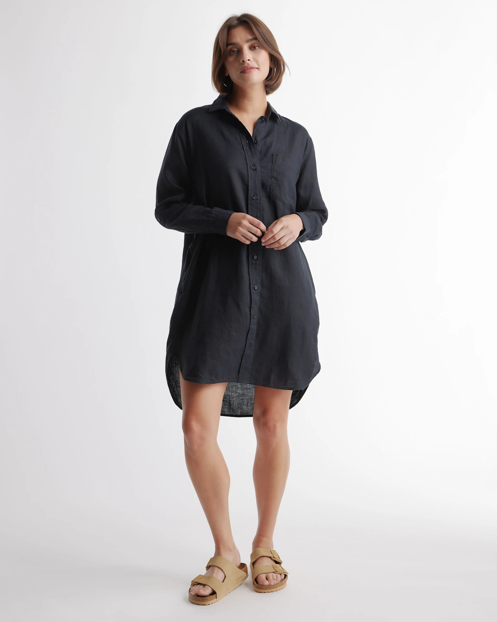 100% European Linen Shirt Dress | Quince