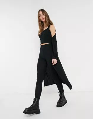 New Look ribbed 3 piece lounge set in black | ASOS (Global)