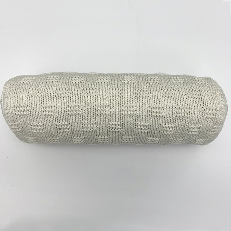Mainstays 6" x 18" Beige Cotton Knit Bolster Decorative Pillow | Walmart (US)