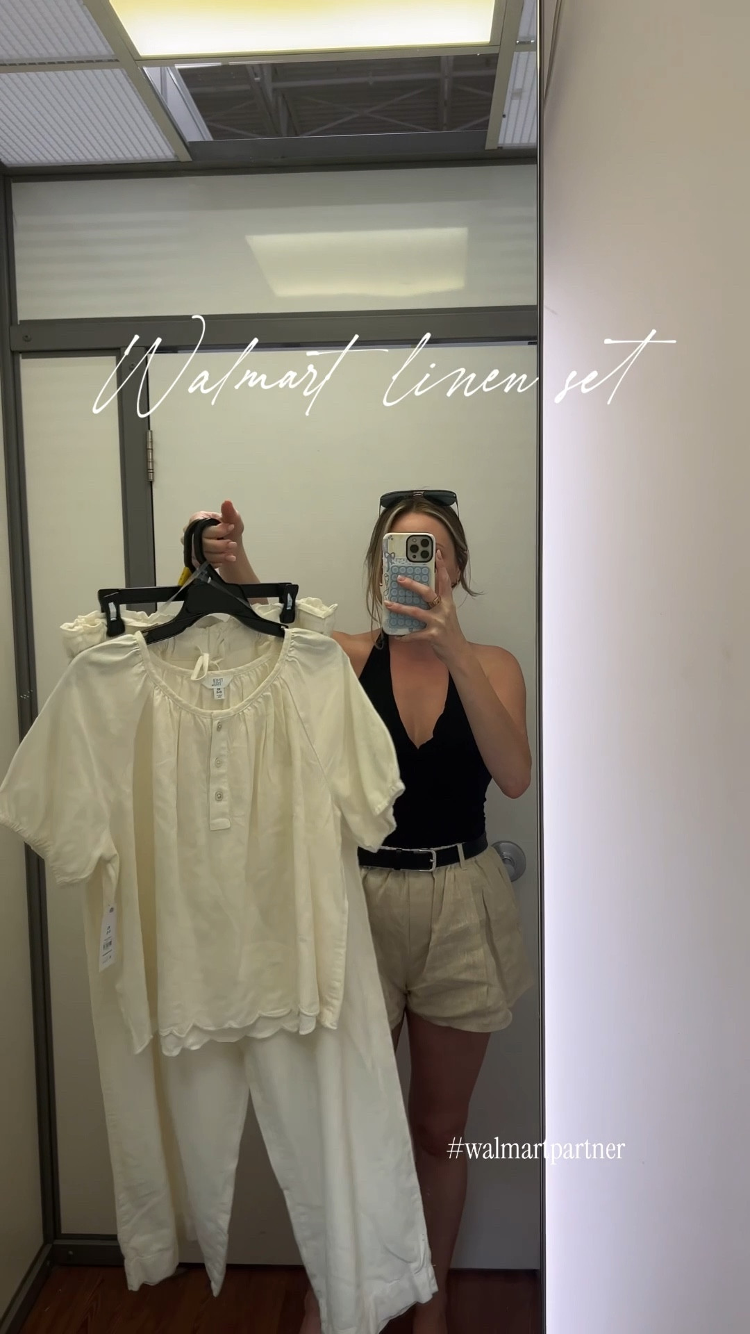 Walmart linen two piece set 