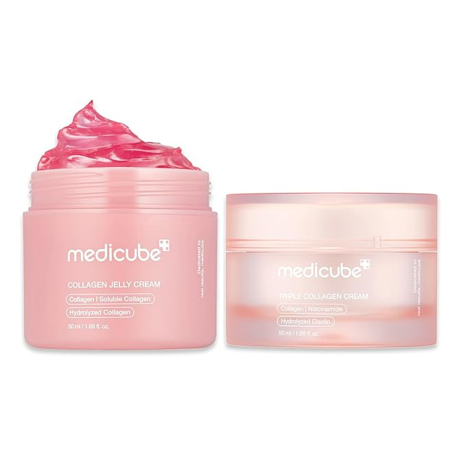 medicube Collagen Swirl Duo for Glowing, Fimer-Looking Skin: Collagen Jelly Cream 50ml and Triple... | Amazon (US)