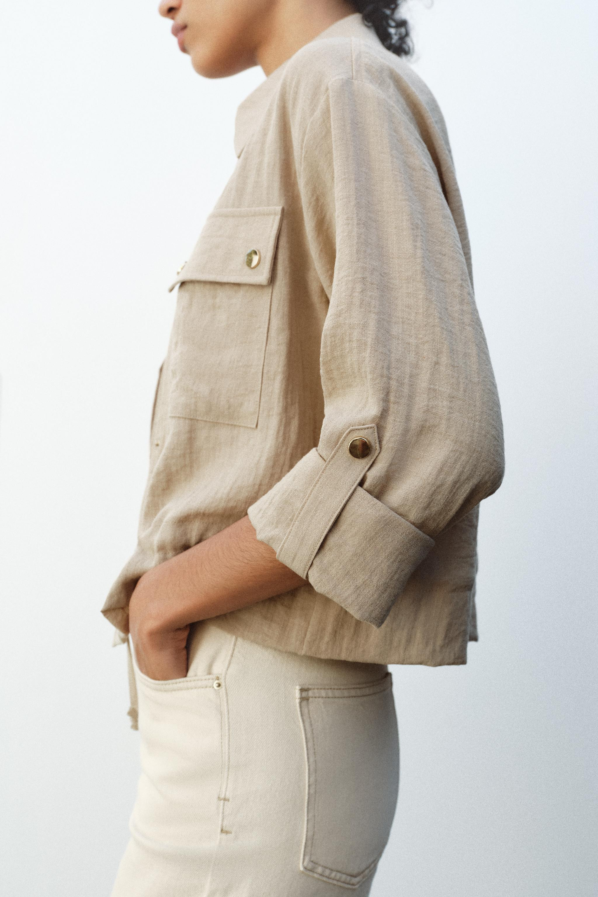 CROPPED JACKET WITH TABS | Zara UK