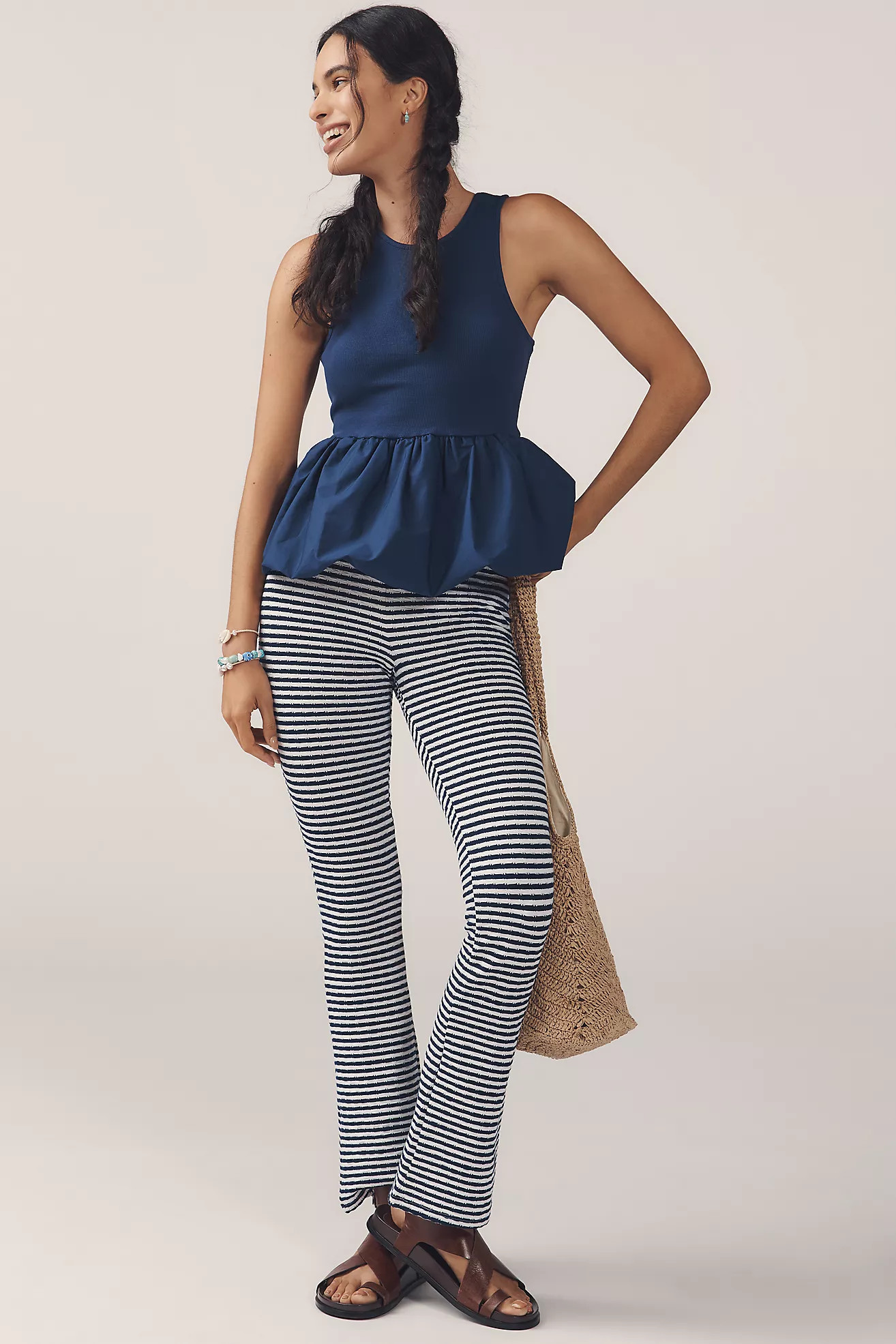 Maeve Bubble Peplum Tank | Anthropologie (US)