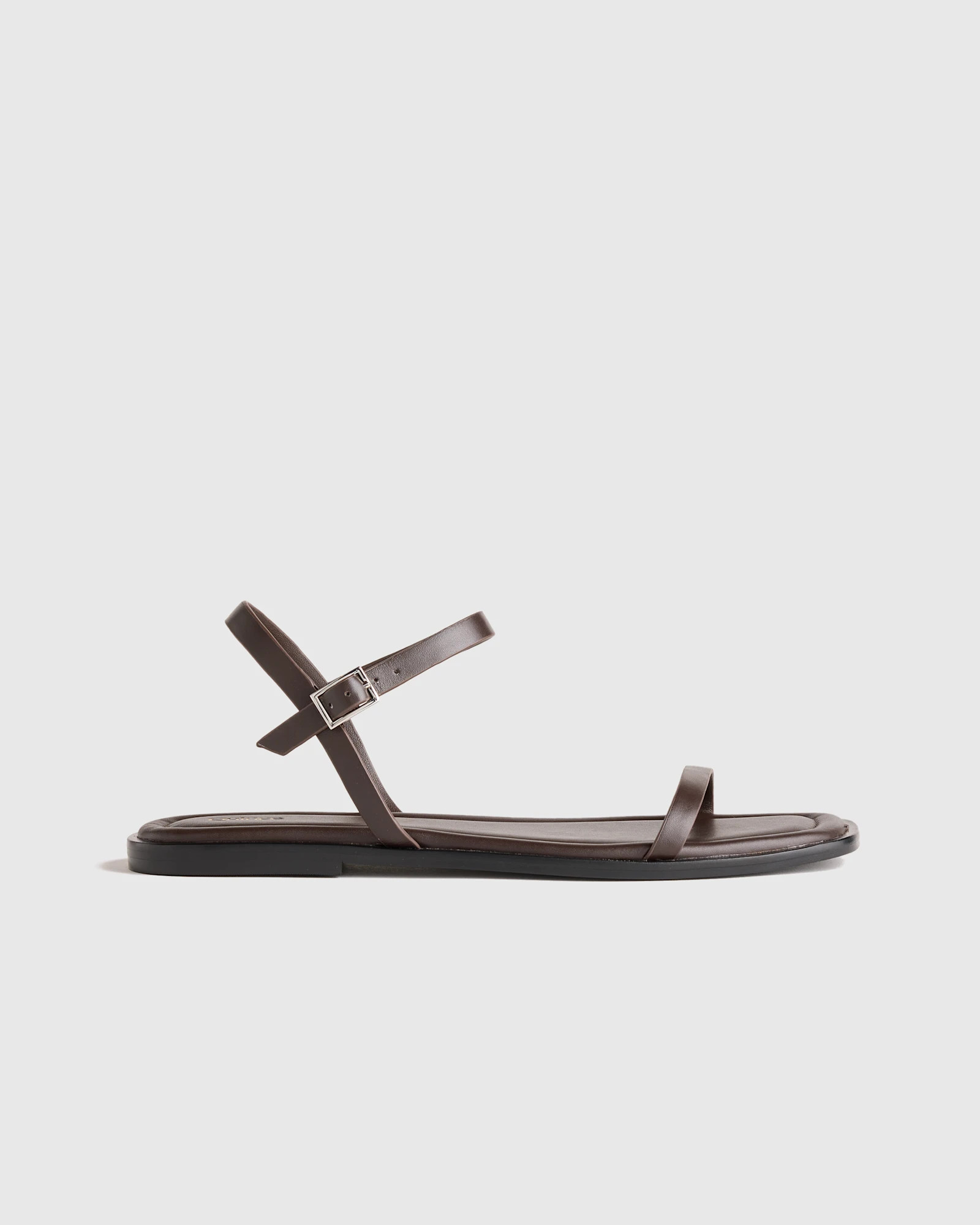 Italian Leather Ankle Strap Flat Sandal | Quince