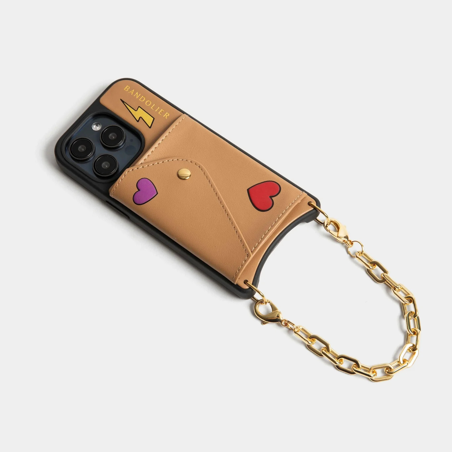 Gia Bolt Side Slot Leather Crossbody Bandolier Set - Electric Heart/Ta | Bandolier