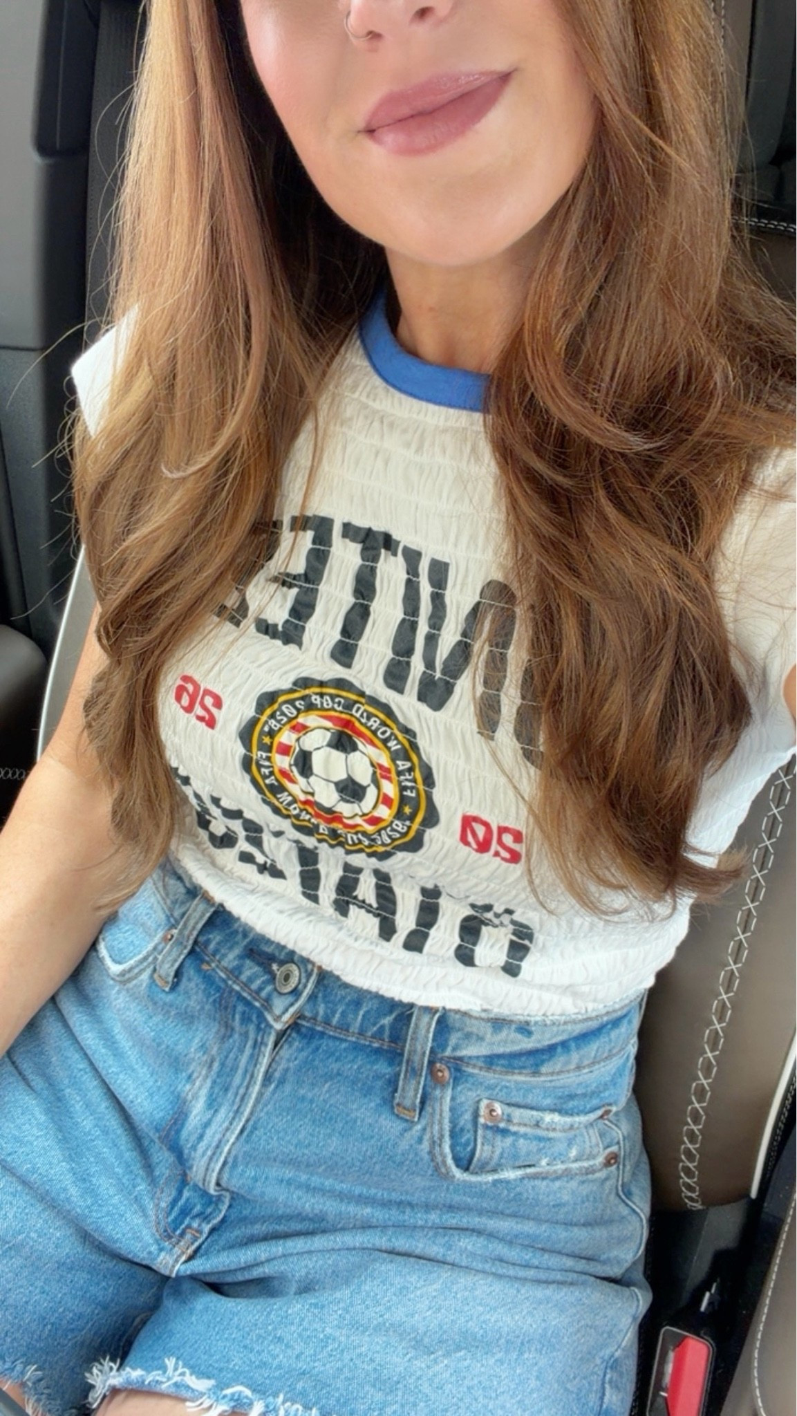 FIFA World Cup USA outfit inspo old navy shirt Abercrombie denim shorts

#LTKootd #LTKfitnessgoals #LTKOver40