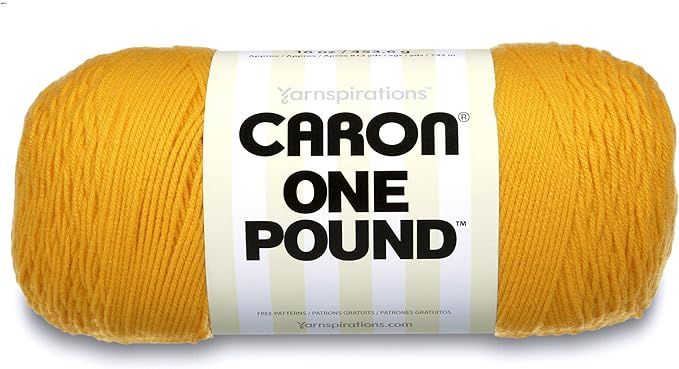 Caron 29401010549 One Pound Solids Yarn, 16oz, Gauge 4 Medium, 100% Acrylic - Sunflower- For Croc... | Amazon (US)