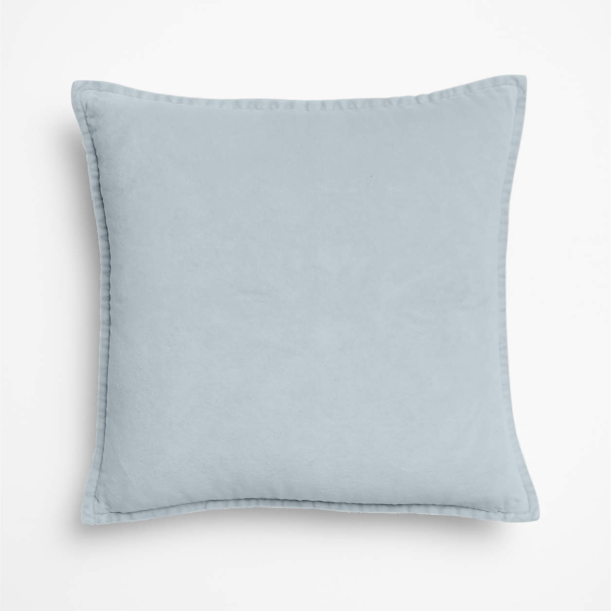 Relaxed Washed Organic Cotton Velvet 20"x20" Pale Blue Throw Pillow Cover + Reviews | Crate & Bar... | Crate & Barrel